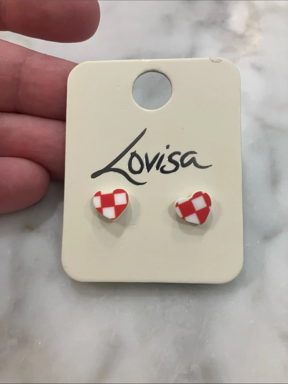 Lovisa Stud Earring pair- White, Gold & Red- set of 3 pairs